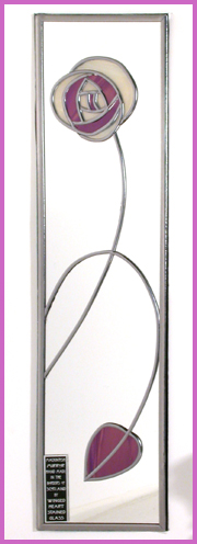 Charles Rennie Mackintosh Single Mirror Rose & leaf Purple & Ivory